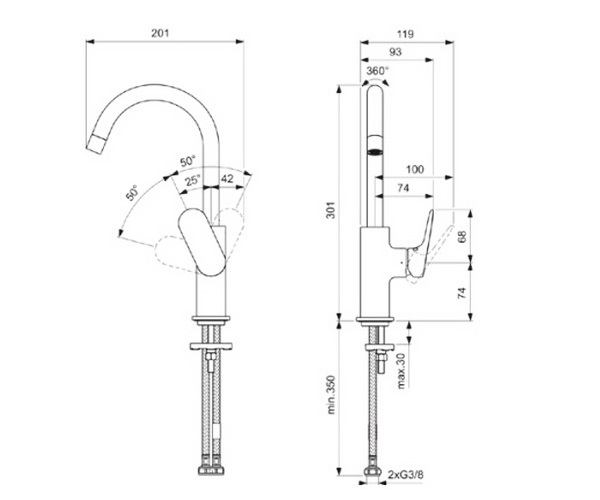 смеситель для раковины IDEAL STANDARD CERALIFE O